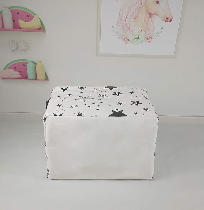 Kid Storage Basket Gift Shelf Basket Toy Storage Bin, Nursery Basket Organizer Box for Children Room Deco With Handles (Star)