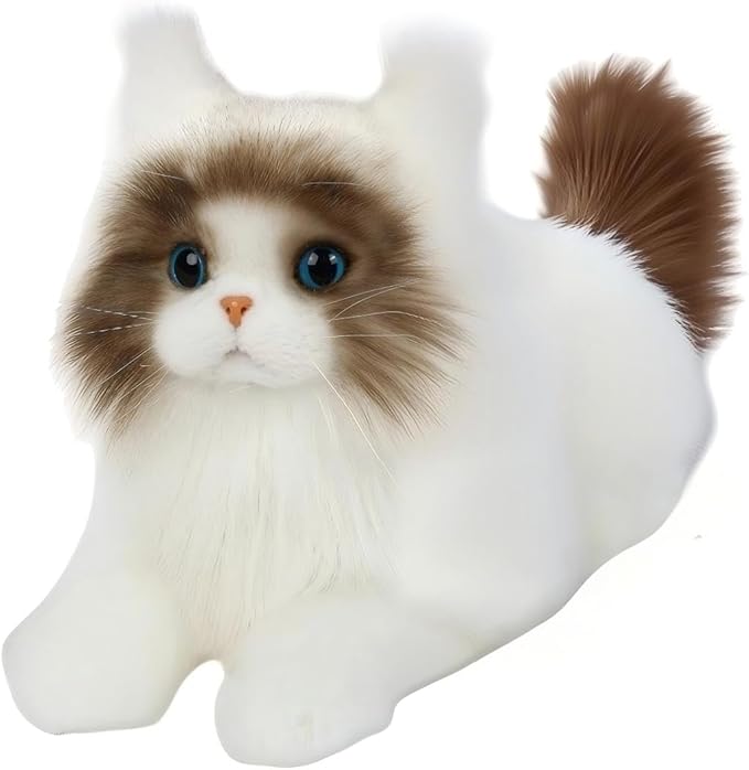 CU-MATE 20" Adorable Stuffed Animals Cat -Handmade Plush Soft Cat -Present Gift for Boys/Girls (Brown and White Ragdoll Cat)