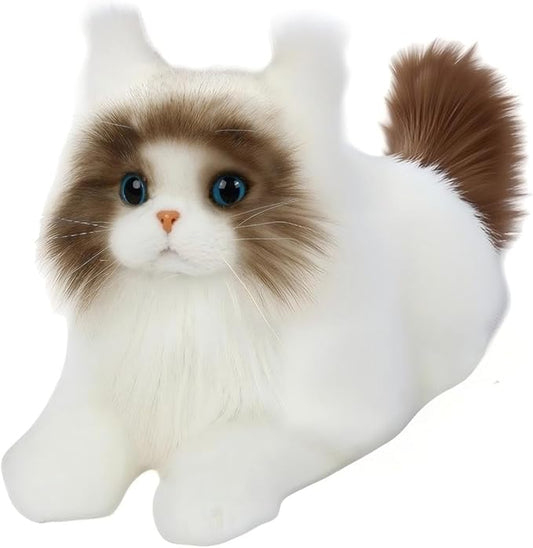 CU-MATE 20" Adorable Stuffed Animals Cat -Handmade Plush Soft Cat -Present Gift for Boys/Girls (Brown and White Ragdoll Cat)