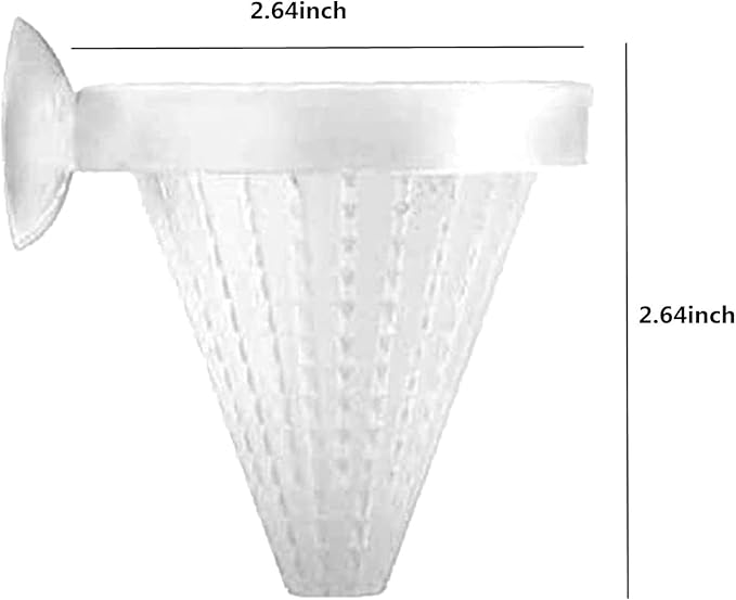 alfyng 8pcs Aquarium Red Worm Cone Feeder, Bloodworm Cone Feeder, Shrimp Fish Food Feeding Plastic Cup with Suckers for Fish Tank (2.64 x 2.64 inch)