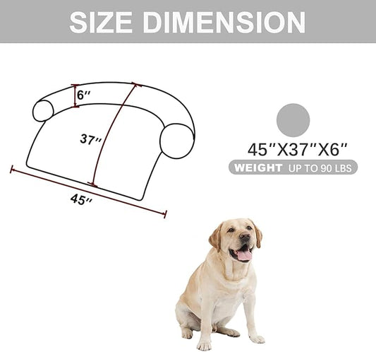 Tinaco Calming Dogs/Cats Bed Mats, Dog Pad Washable Removable Couch Cover, Plush Long Fur Mat for Pets, Waterproof Lining, Perfect for Small, Medium and Large Dogs and Cats (Light Gray, 45"x37")