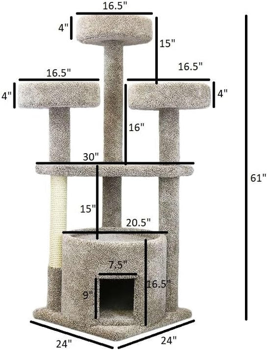 Prestige Cat Trees 130014-Neutral Main Coon Cat House Cat Tree