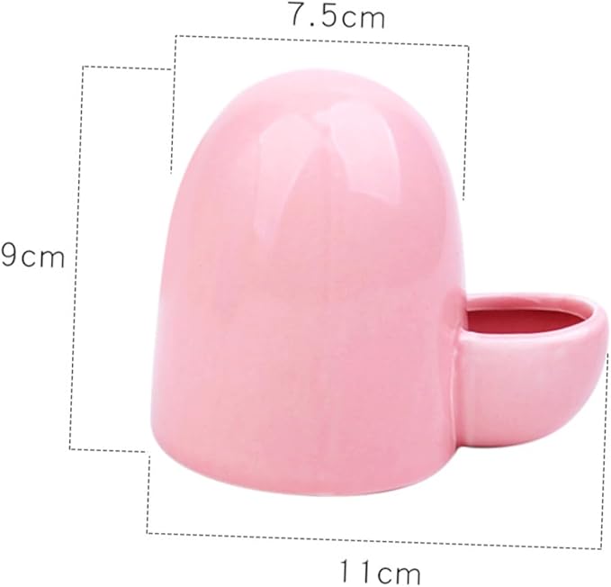 Milisten Small Pet Automatic Feeder and Water Dispenser Ceramic Bowl for Hamsters Rabbits Guinea Pigs Self-Dispensing Waterer 4.33X3.54X2.95 Inch