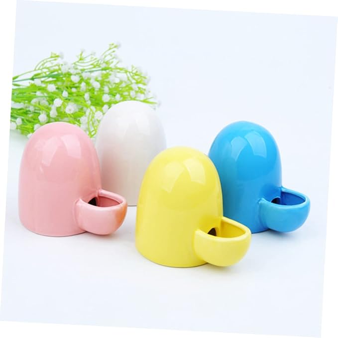Milisten Small Pet Automatic Feeder and Water Dispenser Bowl 6.76Oz Ceramic Self-Dispensing Hamster Rabbit Drinking Supply for Small Animals