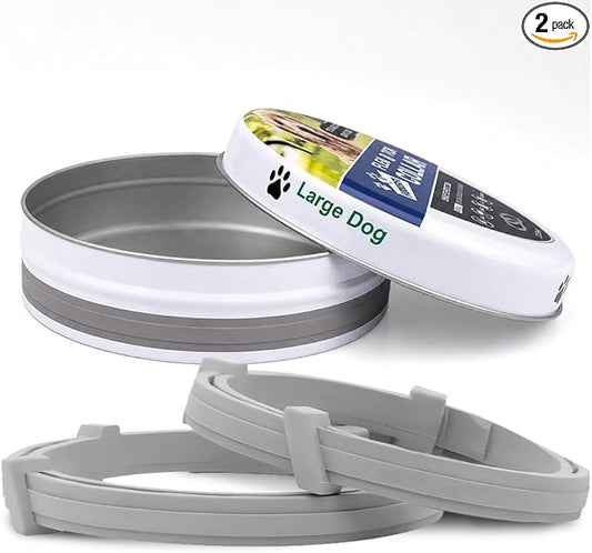 Flea Collar for Large Dogs,Dog Flea Collar,Natural Flea & Tick Collar,Tick and Flea Collar for Dogs,Adjustable Soft Fit,Simple to Use,People/Pet/Plant Friendly-2P (2 Ounce (Pack of 2))
