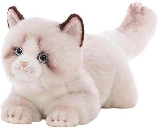CU-MATE 20 Inch- Gray Ragdoll Cat Plush Stuffed Animal Toys -Realistic Ann Baker Cat Handmade Plush Toy Present Gift