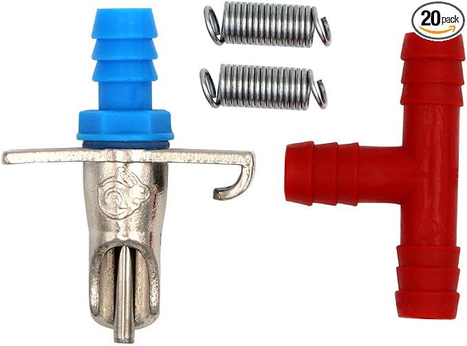 20 Pack of Automatic Rabbit Water Feeder Nipple Waterer Drinkers Automatic Rabbit Watering System Kit for Cages