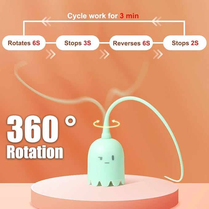 DONGKER Cat Wand Toy,Automatic Silicone Tail Cat Teaser Toy Rechargeable Kittens Self Play Toy for Indoor Cats Bored Stress Relief