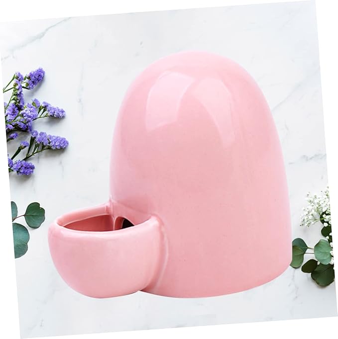 Milisten Small Pet Automatic Feeder and Water Dispenser Ceramic Bowl for Hamsters Rabbits Guinea Pigs Self-Dispensing Waterer 4.33X3.54X2.95 Inch