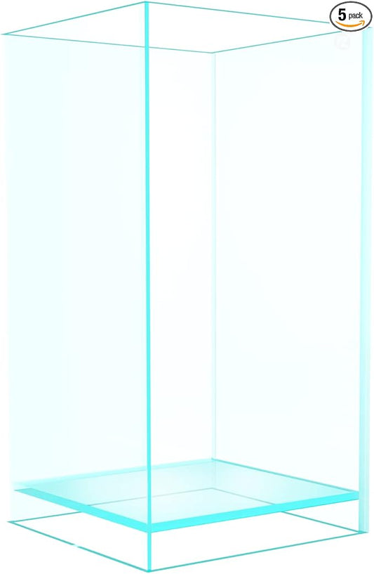 Fzone 2 Gal Nano Rimless Aquarium Low Iron Fish Tank NovaClear Ultra-White Translucent Glass Verso Series Nano Shallow Pond Levitating Floating Air Aquarium(A16-H30)