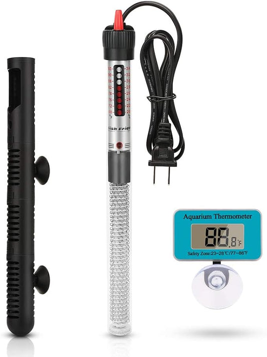Kinbo Aquarium Heater 300 Watt Submersible Fish Tank Heater Adjustable Temperature with Diving Thermometer and Protective Case Suction Cup