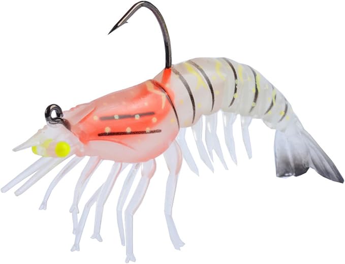 Bionic Swimming Shrimp Lure, Top Water Fish Bites Soft Stuff Shrimp Bait for Bass, Hooks Fishing Lures for Freshwater and Saltwater