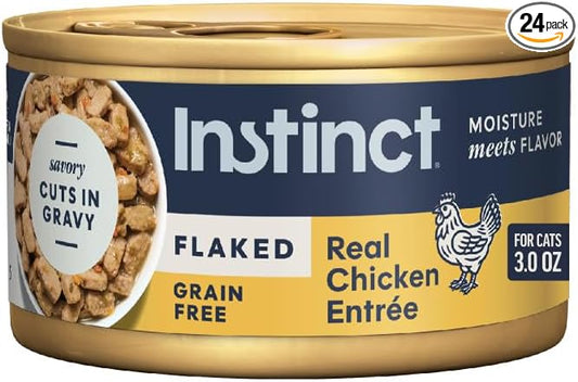 Instinct Flaked Entrée Wet Canned Cat Food - Chicken, 3 Ounce (Pack of 24)