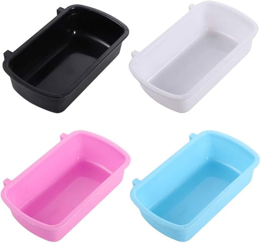 Feeder Bowl 4PCS Hamster Bowls Small Pet Food Feeder Food Tray Creative Plastic Hanging Water Drinking Device Bird Pigeon Feeding Cup Pet Products
