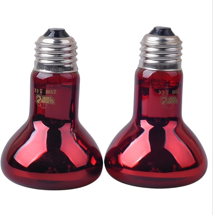 LUCKY HERP Reptile Infrared Basking Bulb,Terrarium Lighting Lamp,2-Pack (25, Watts)