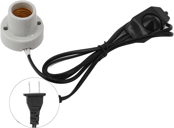 AUNMAS Reptile Heat Lamp, Ceramic Lamp Holder with E27 Socket, Pet Heater Bracket Suitable for All Reptiles(US Plug 120V)