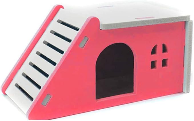 Hamster House Wood Bridge Climb Kit Exercise Wheel Jogging Running Silent Spinner Flying Saucer Pet Toys for Rat Gerbil Guinea Pig Chipmunk Mouse Small Animals