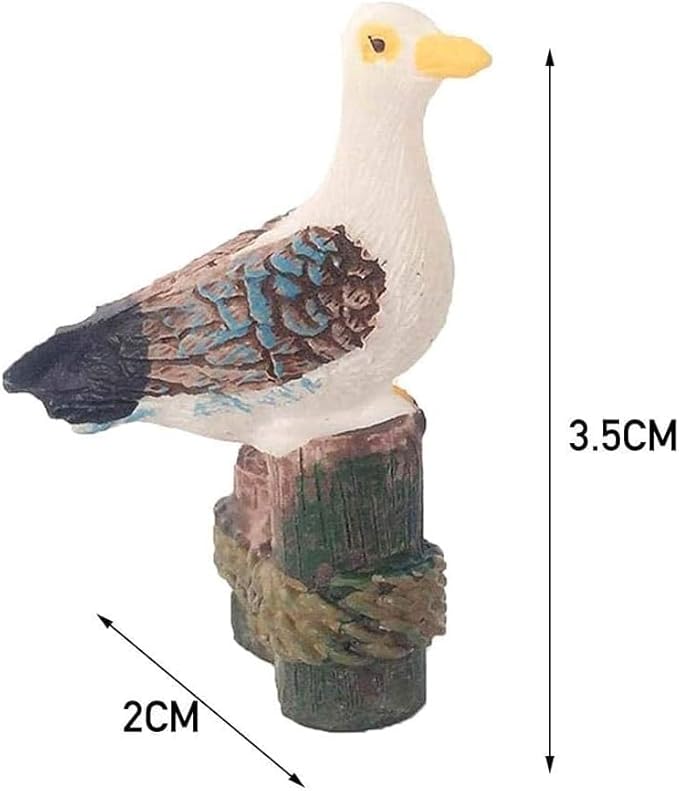 2Pcs Seagull Garden Figurines, Resin Bird Statues for Fairy Garden, Landscape Decor, Micro Landscape, Aquarium and Terrarium Decor