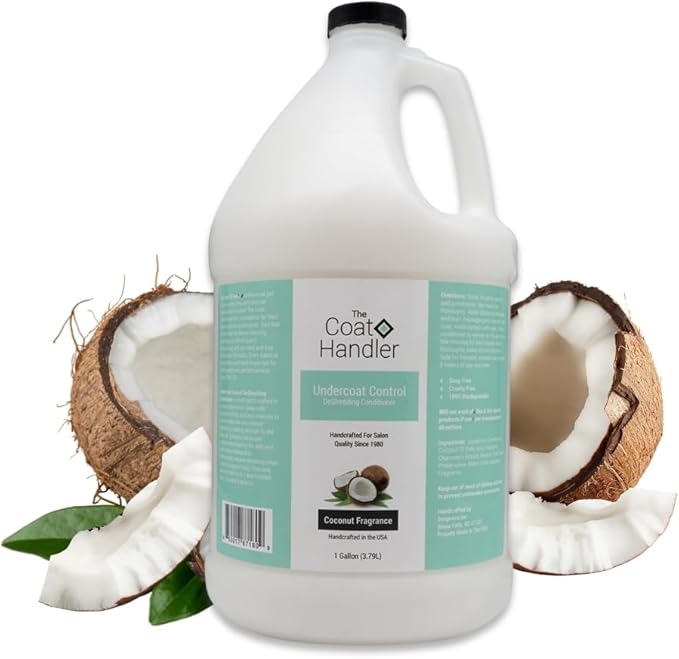 The Coat Handler Undercoat Control Deshedding Dog Conditioner Coconut Milk Fragrance, 1 Gallon - Combats and Reduces Shedding, Undercoat Removal, Fights Excessive Hair Shed, Omega 3 and 6 Rich