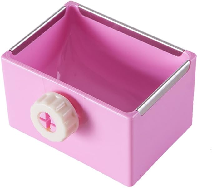Cage Feeder Food & Water Hay Bowl Dish Bin Feeder, Small Animal Supplies for Rabbit Guinea Pig Chinchilla Hamster Ferret (Yellow)
