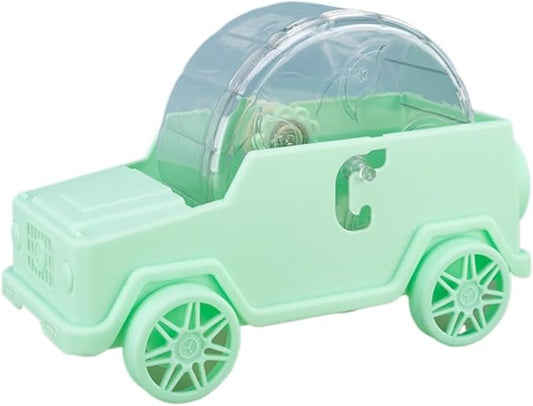Hamster Running Wheel Car Shape Running Wheel Hamster Exercise Plastic Running Wheel (Green,L)