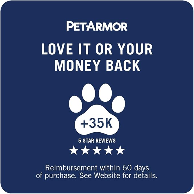 PetArmor Plus Flea and Tick Prevention for Dogs, Small Dog Flea and Tick Treatment, 6 Doses, Waterproof Topical, Fast Acting (5-22 lbs)