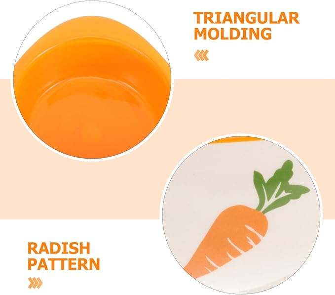 POPETPOP Ceramic Hamster Food Bowl 4.33In Non-Tip Small Animal Feeding Dish for Hamsters Rats Guinea Pigs and Chinchillas with Carrot Design for Daily Feeding and Water