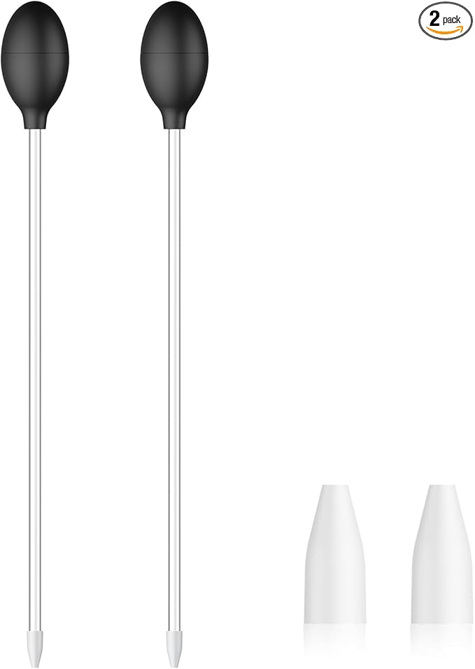 Pawfly 2 Pcs Aquarium Coral Feeder 13.7 Inch Long Acrylic Syringe Tube Black Coral Feeder Manual Feeding Tube Fish Excreta Cleaner for Marine Fish Shrimp Aquatic Plants