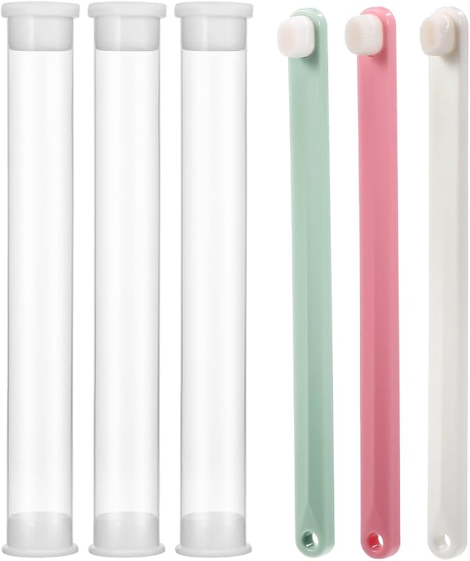 Pet Oral Cleaning Toothbrush Set - Soft Bristle Toothbrushes for Cats Dogs and Rabbits - Care for Sensitive Teeth - 3 Pack