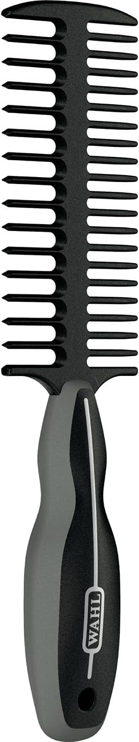 WAHL Professional Animal Mane & Tail Brush - Ergonomic Black Braiding Comb (#858708) for Equine Grooming