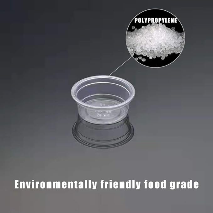 200Pcs Crested Gecko Food Dish, 0.5oz Plastic Reptile Feeding Cups