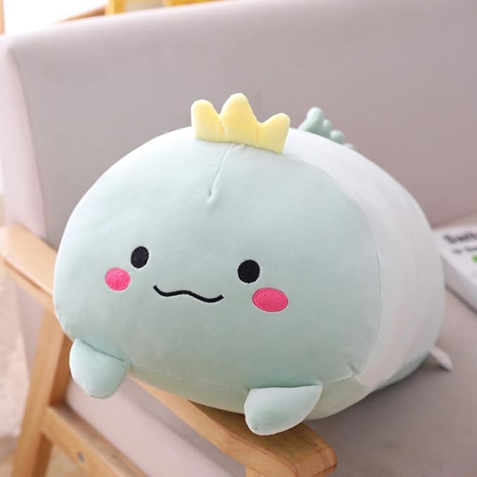 Cute Dinosaur Plush Stuffed Animal Toy Cylindrical Hugging Pillow Gifts for Kids Birthday, Valentine, Christmas, 8inch