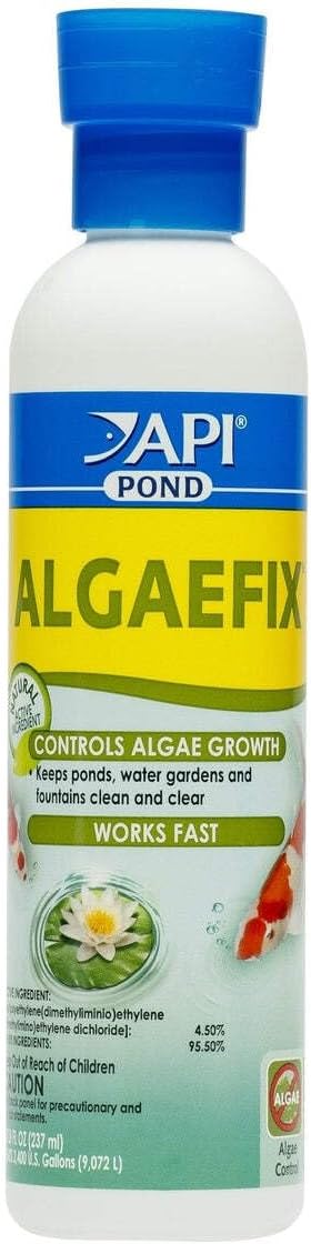 API POND ALGAEFIX (16 fl oz) Pond Algae Control - Copper Free - Clean, Clear Water - Up to 4800 Gallons - Safe for Fish & Plants - Water Gardens, Fountains - Natural Active Ingredient - EPA-Registered