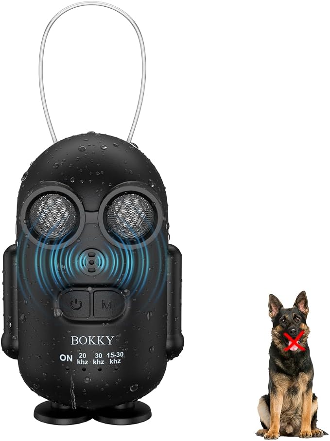 15-30kHz Adjustable Dog Bark Deterrent Devices with IPX5 Waterproof, 2-in-1 Fast Charging Anti Barking Silencer - Ideal for Outdoor and Indoor