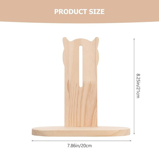 Toyvian Hamster Running Wheel Stand with Wood Base, Rotating Mute Design Exercise Wheel Holder for Small Pets Cage