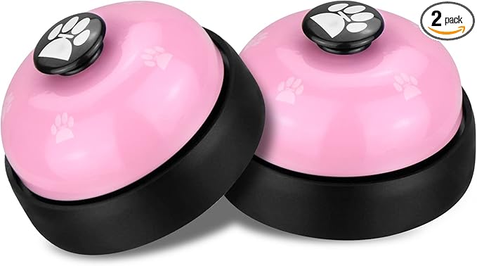 Comsmart Dog Training Bell, Set of 2 Dog Puppy Pet Potty Training Bells, Dog Cat Door Bell Tell Bell with Non-Skid Rubber Base