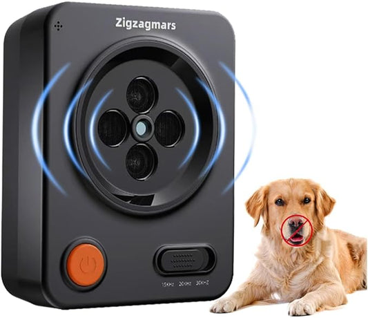 Anti Barking Devices, No Need App, Instant Use - 3 Modes Ultrasonic Dog Bark Deterrent Devices, Auto Barking Stopper Up to 33ft Range, Waterproof Bark Control Device for L/M/S Dogs, Indoor Outdoor