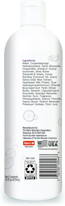 True Coat Curly or Wavy Dog Shampoo, 5 in 1 Detangles & Conditions with Oat Milk, Coconut Oil & Shea Butter, 16 oz