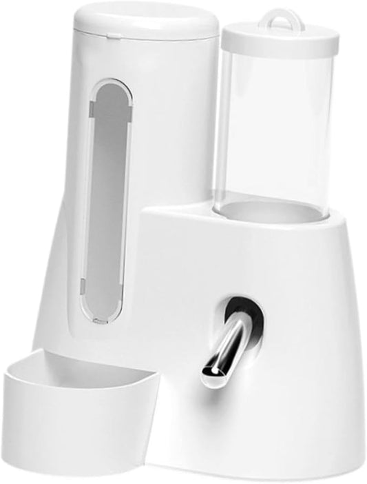 Baoblaze Automatic Hamster Feeder Food Dispenser Hamster Water Bottle Lightweight Clear Food Container for Ferrets Gerbils Chinchillas, White, 80ml