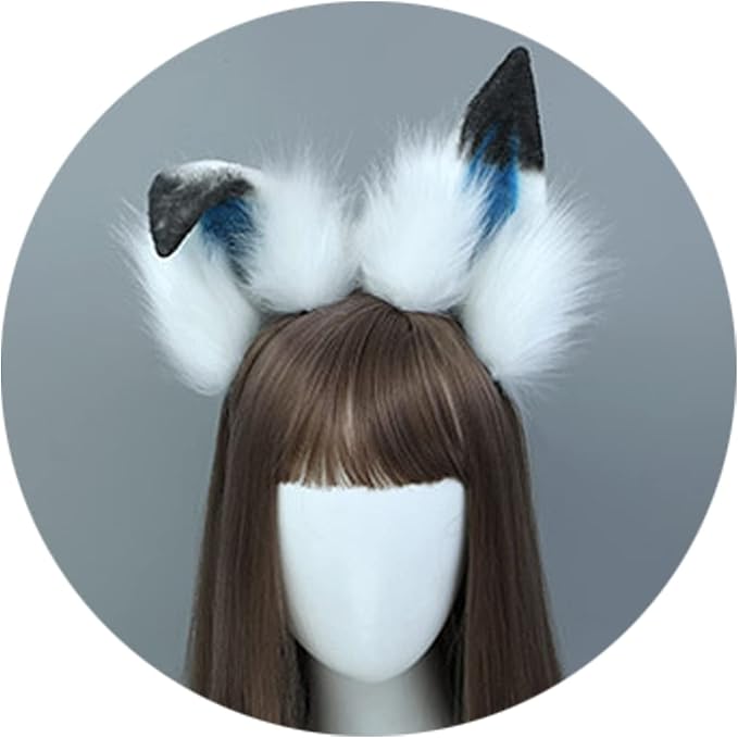 Faylay Women Dog Ear Headband Furry Animal Ear Hair Accessories