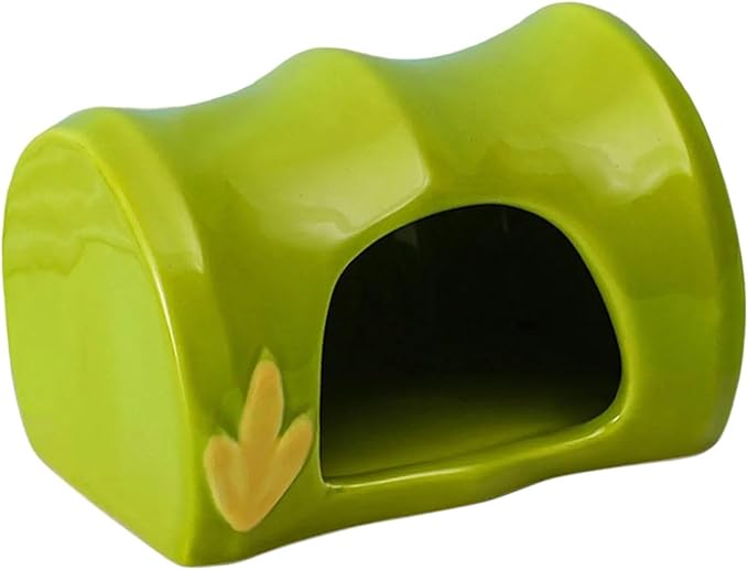 Gralara Ceramic Hamster House Hideout Habitat Decorations, Creative Tiny Hut Cave, Nest for Gerbils Rats Chinchillas Squirrel Rabbits, 10.2x8.7x3cm