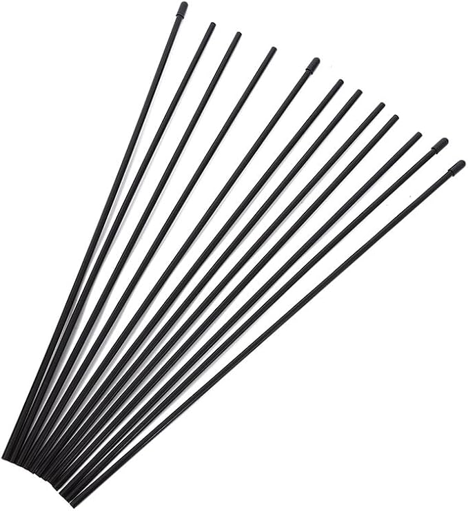 10 Pack Cat Interactive Toy Wand Replacement Rod 15'' DIY Kitten Teaser Plastic Tube Stick for Kitty Charmer Ribbon String Rainbow Strap Feather Plush Pet Cats Chaser Refills Bell