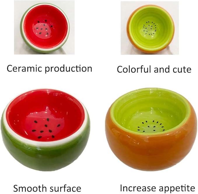 Hamiledyi 2PCS Hamster Bowl Ceramic Food Water Feeding Dish for Gerbil Mouse Rat Hedgehog Sugar Glider