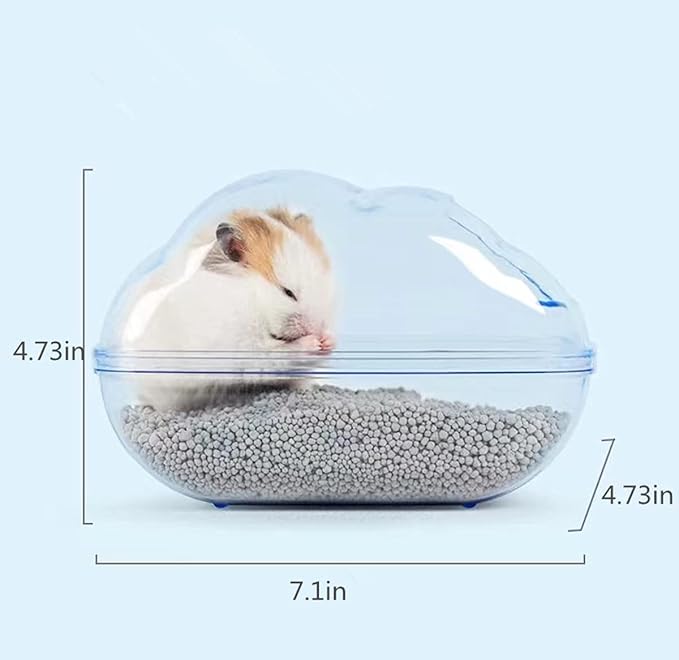 7.1 in Hamster Sand Bath-Clear Critters' Shower Toilet-Cooling Bed Sand Container Bathtub Hamster Accessories for Mice Hedgehog Squirrel Hamster Guinea Pigs Small Animals Large