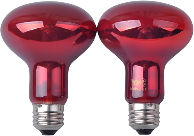 LUCKY HERP Reptile Infrared Basking Bulb,Terrarium Lighting Lamp,2-Pack (100, Watts)