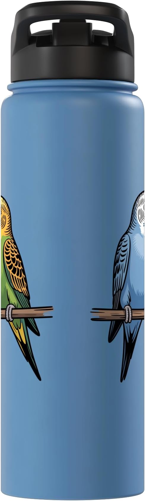 Parakeet Couple Cute Budgie Bird Lovers Art Stainless Steel Insulated Water Bottle