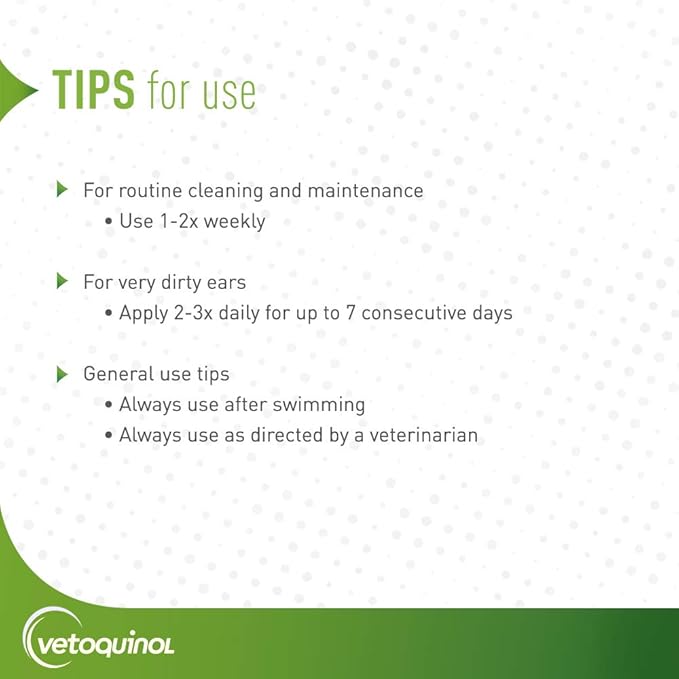 Vetoquinol Ear Cleansing Solution - Gentle Cleaner to Remove Dirt & Debris - Easy-to-Use Drops for Cats & Dogs - Support Clean and Fresh-Smelling Ears - Ideal for Routine Pet Hygiene - 4 Ounces