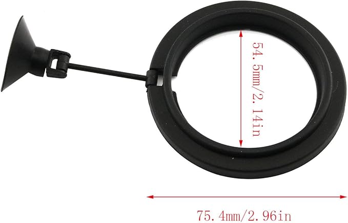 E-outstanding 2pcs Fish Feeding Ring Tropical Fish Food Ring Aquarium Fish Tank Accessories Water Plant Buoyancy Suction Cup (1 x Round Shape and 1 x Square Shape), Black