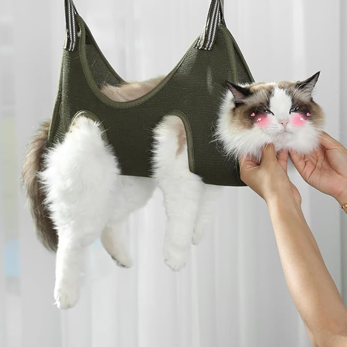 Cat Grooming Hammock, Anti Scratch pet Grooming Hammock for Small Dog can be Hung and Fixed, Dogs&Cats Nail Trimming Restraint, Nail Files, Suitable for Daily pet Care