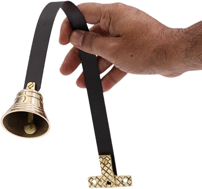 Roorkee Instruments Dog Doorbell Solid Brass Bell, Premium Quality Dog Training Bell for Loud Clear Sound, Metal Dog bell with Screws for disciplining, Doorbell For Stores, Restaurants, Bar and Hotel.